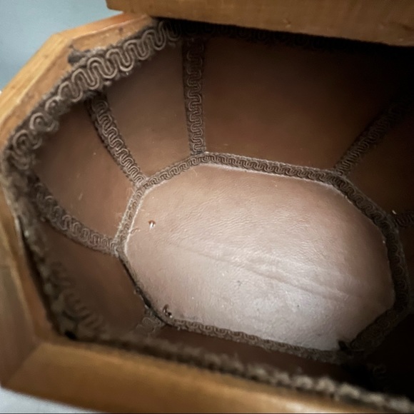 Vintage Safari Wooden Decoupaged Purse Case with Lucite Handle Artist Signed - Picture 12 of 16